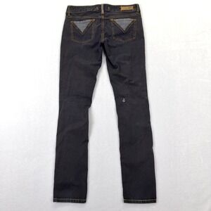 Y2K Volcom Sugar Kane Skinny Jeans Womens 5 Grey Pinstripe Low Rise Skater Indie